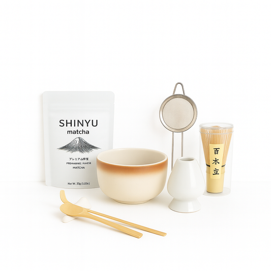 8-Delige Matcha Thee Set | Wit-crème-bruin